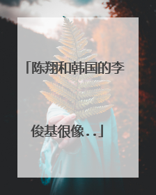 陈翔和韩国的李俊基很像..