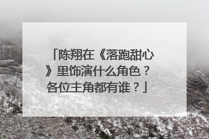 陈翔在《落跑甜心》里饰演什么角色？各位主角都有谁？