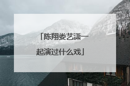 陈翔娄艺潇一起演过什么戏