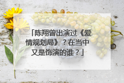 陈翔曾出演过《爱情规划局》?在当中又是饰演的谁?