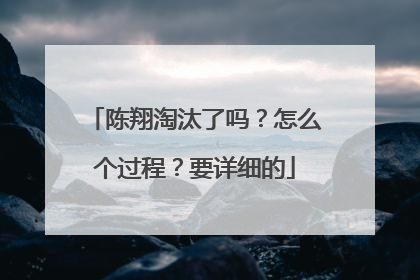 陈翔淘汰了吗？怎么个过程？要详细的