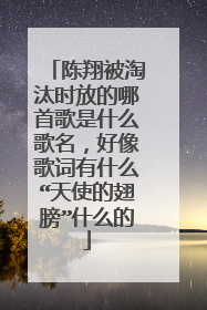 陈翔被淘汰时放的哪首歌是什么歌名，好像歌词有什么“天使的翅膀”什么的