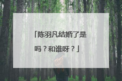陈羽凡结婚了是吗？和谁呀？