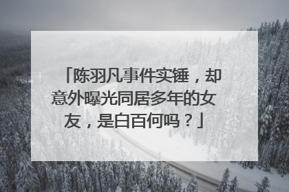 陈羽凡事件实锤,却意外曝光同居多年的女友,是白百何吗?