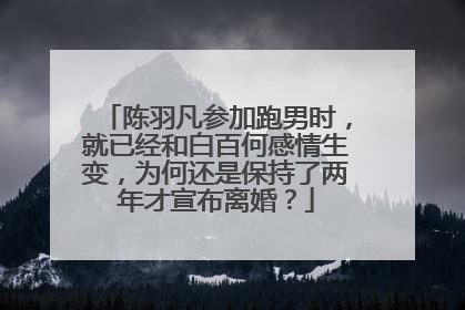 陈羽凡参加跑男时,就已经和白百何感情生变,为何还是保持了两年才宣布离婚?