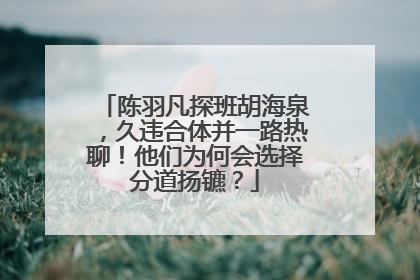 陈羽凡探班胡海泉，久违合体并一路热聊！他们为何会选择分道扬镳？