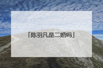 陈羽凡是二婚吗