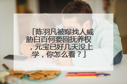陈羽凡被曝找人威胁白百何要回抚养权，元宝已好几天没上学，你怎么看？