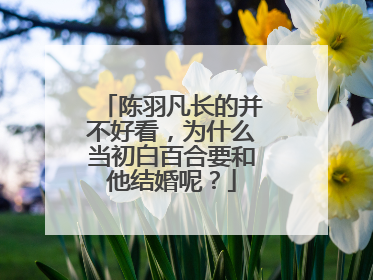 陈羽凡长的并不好看,为什么当初白百合要和他结婚呢?