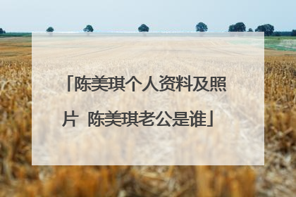 陈美琪个人资料及照片 陈美琪老公是谁