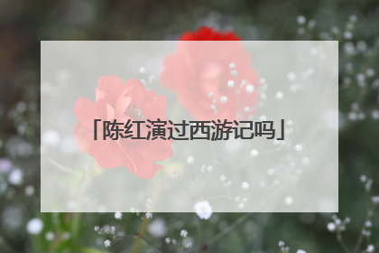 陈红演过西游记吗