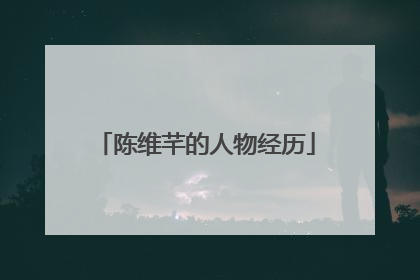 陈维芊的人物经历