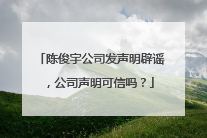 陈俊宇公司发声明辟谣，公司声明可信吗？
