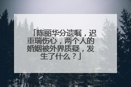 陈丽华分遗嘱，迟重瑞伤心，两个人的婚姻被外界质疑，发生了什么？