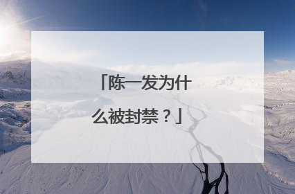 陈一发为什么被封禁？