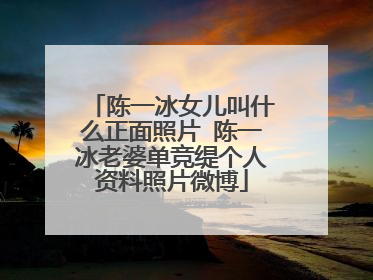 陈一冰女儿叫什么正面照片 陈一冰老婆单竞缇个人资料照片微博