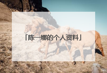 陈一娜的个人资料