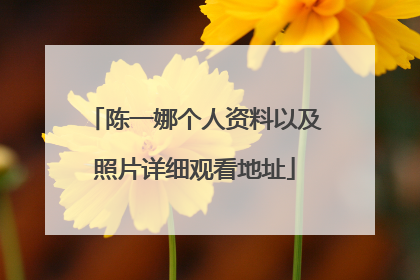 陈一娜个人资料以及照片详细观看地址