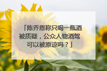 陈乔恩称只喝一瓶酒被质疑，公众人物酒驾可以被原谅吗？