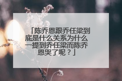 陈乔恩跟乔任梁到底是什么关系为什么一提到乔任梁而陈乔恩哭了呢?