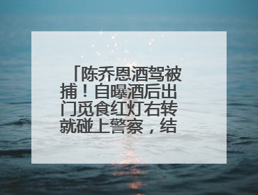 陈乔恩酒驾被捕！自曝酒后出门觅食红灯右转就碰上警察，结果如何？
