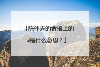 陈伟霆的食指上的W是什么意思？