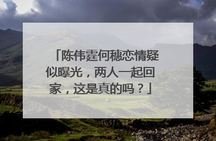 陈伟霆何穗恋情疑似曝光，两人一起回家，这是真的吗？