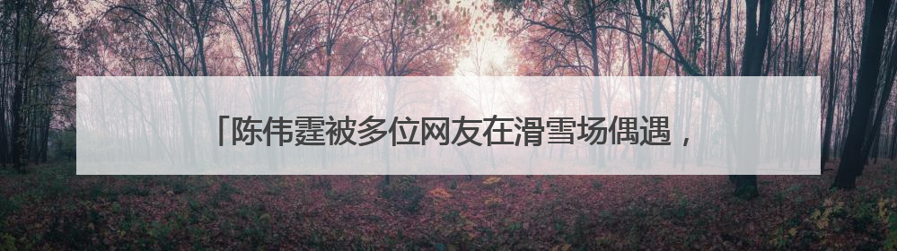 陈伟霆被多位网友在滑雪场偶遇，说说还有哪些艺人经常被偶遇？