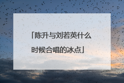 陈升与刘若英什么时候合唱的冰点