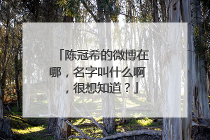 陈冠希的微博在哪,名字叫什么啊,很想知道?