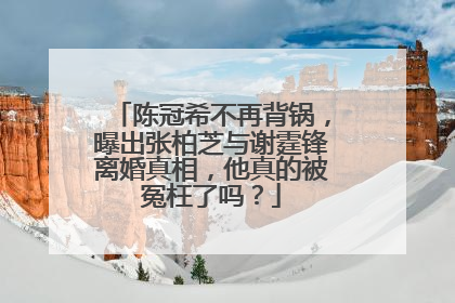 陈冠希不再背锅,曝出张柏芝与谢霆锋离婚真相,他真的被冤枉了吗?