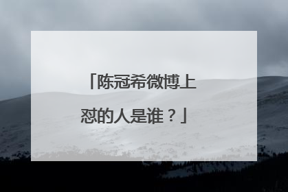 陈冠希微博上怼的人是谁?