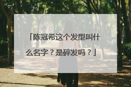 陈冠希这个发型叫什么名字?是碎发吗?