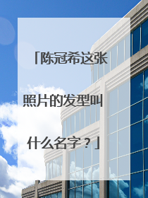 陈冠希这张照片的发型叫什么名字？