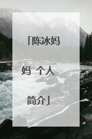 陈冰妈妈 个人简介
