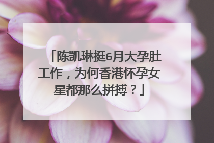 陈凯琳挺6月大孕肚工作,为何香港怀孕女星都那么拼搏?