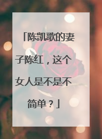 陈凯歌的妻子陈红，这个女人是不是不简单？