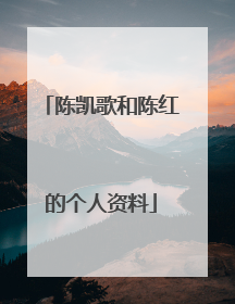 陈凯歌和陈红的个人资料