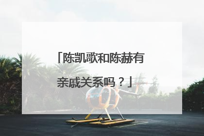 陈凯歌和陈赫有亲戚关系吗？