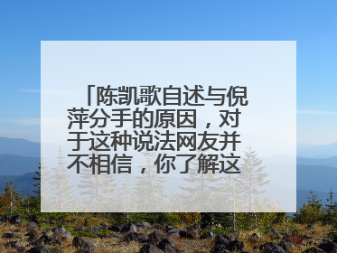 陈凯歌自述与倪萍分手的原因，对于这种说法网友并不相信，你了解这件事吗？