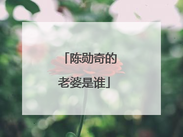 陈勋奇的老婆是谁