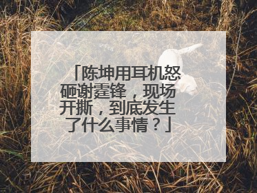 陈坤用耳机怒砸谢霆锋，现场开撕，到底发生了什么事情？