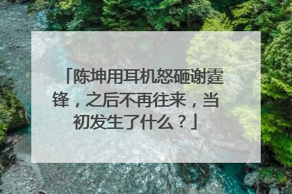 陈坤用耳机怒砸谢霆锋，之后不再往来，当初发生了什么？