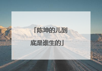 陈坤的儿到底是谁生的