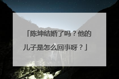 陈坤结婚了吗？他的儿子是怎么回事呀？