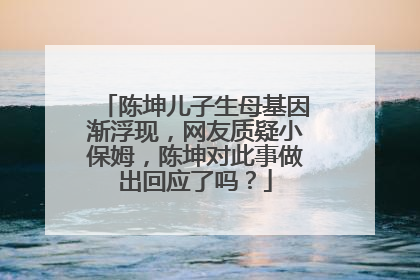 陈坤儿子生母基因渐浮现，网友质疑小保姆，陈坤对此事做出回应了吗？