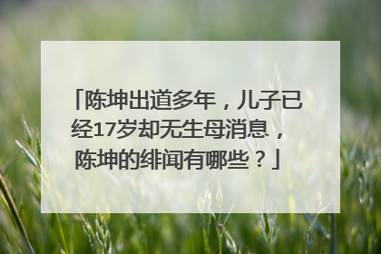 陈坤出道多年,儿子已经17岁却无生母消息,陈坤的绯闻有哪些?