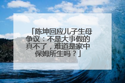 陈坤回应儿子生母争议：不是大事假的真不了，难道是家中保姆所生吗？