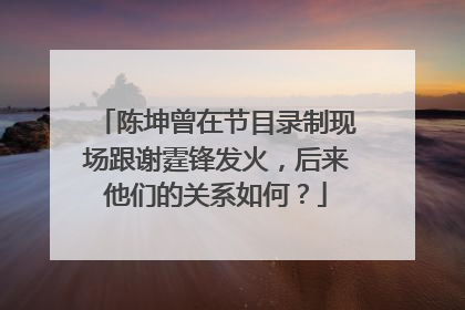 陈坤曾在节目录制现场跟谢霆锋发火,后来他们的关系如何?