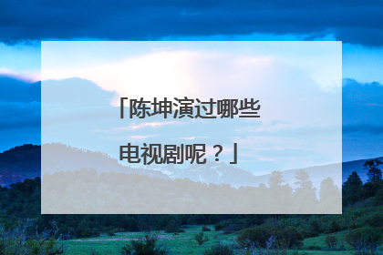 陈坤演过哪些电视剧呢？